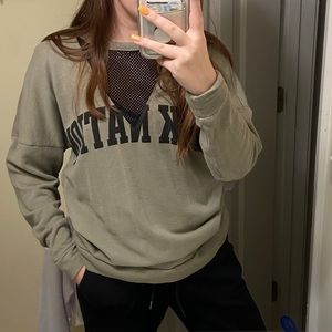 Camp Green Victoria Secret PINK crew neck